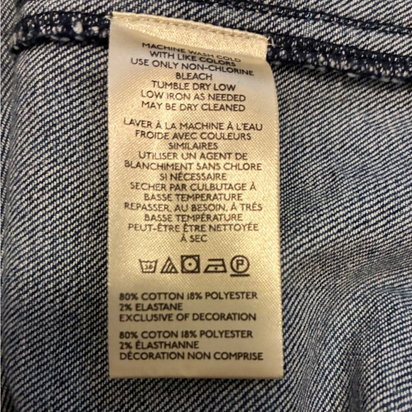 Anthropologie Pilcro Denim Buttondown Shift Dress Size SP - Picture 10 of 12